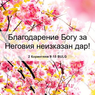 Picture 06 - 2 Коринтяни 9:15 BULG - Благодарение Богу за - Bible Verse Picture