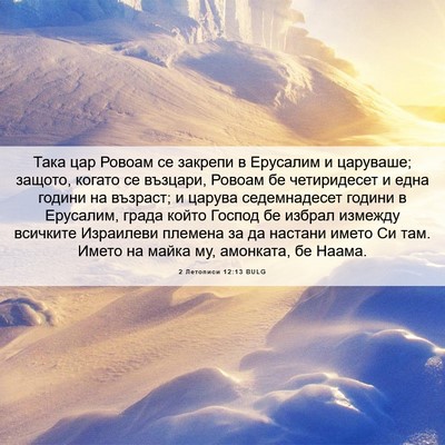 Picture 06 - 2 Летописи 12:13 BULG - Така цар Ровоам се закрепи - Bible Verse Picture