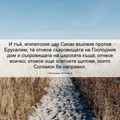 Picture 06 - 2 Летописи 12:9 BULG - И тъй, египетския цар Сисак - Bible Verse Picture