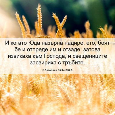 Picture 06 - 2 Летописи 13:14 BULG - И когато Юда назърна - Bible Verse Picture