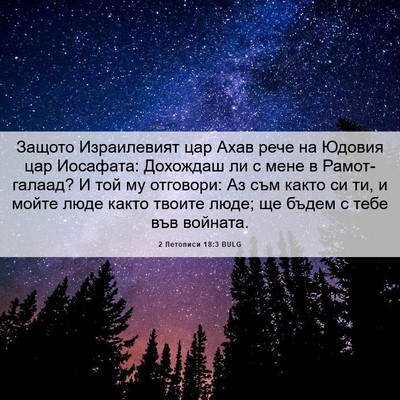 Picture 06 - 2 Летописи 18:3 BULG - Защото Израилевият цар - Bible Verse Picture