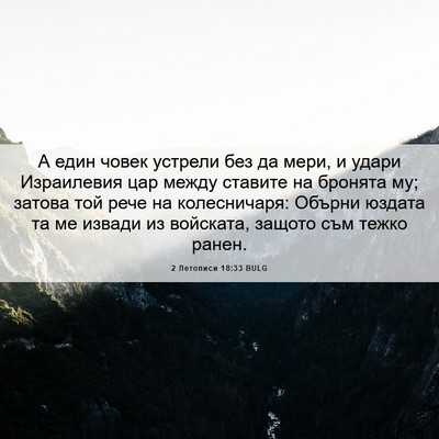 Picture 06 - 2 Летописи 18:33 BULG - А един човек устрели без да - Bible Verse Picture