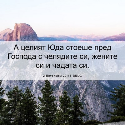 Picture 06 - 2 Летописи 20:13 BULG - А целият Юда стоеше пред - Bible Verse Picture