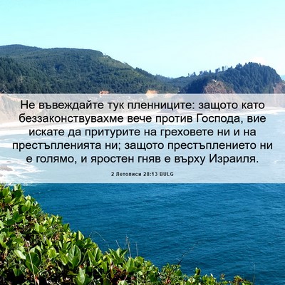 Picture 06 - 2 Летописи 28:13 BULG - Не въвеждайте тук - Bible Verse Picture