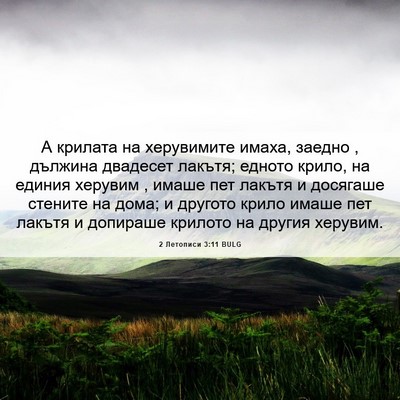 Picture 06 - 2 Летописи 3:11 BULG - А крилата на херувимите - Bible Verse Picture