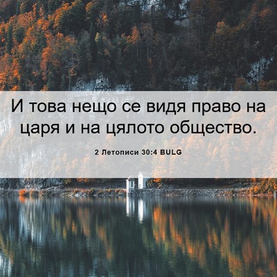 Picture 06 - 2 Летописи 30:4 BULG - И това нещо се видя право - Bible Verse Picture