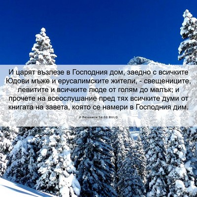 Picture 06 - 2 Летописи 34:30 BULG - И царят възлезе в - Bible Verse Picture