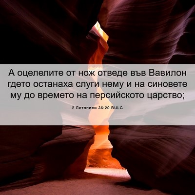 Picture 06 - 2 Летописи 36:20 BULG - А оцелелите от нож отведе - Bible Verse Picture