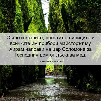 Picture 06 - 2 Летописи 4:16 BULG - Също и котлите, лопатите, - Bible Verse Picture