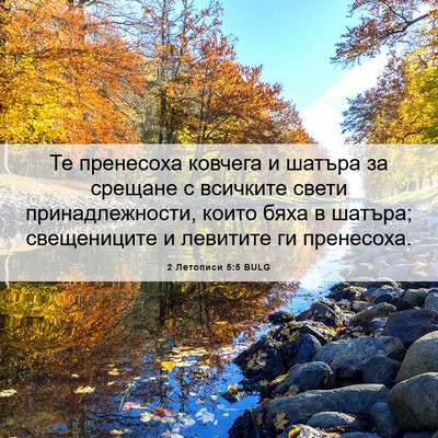 Picture 06 - 2 Летописи 5:5 BULG - Те пренесоха ковчега и - Bible Verse Picture