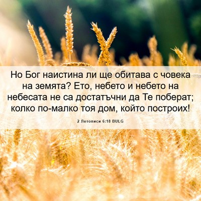 Picture 06 - 2 Летописи 6:18 BULG - Но Бог наистина ли ще - Bible Verse Picture