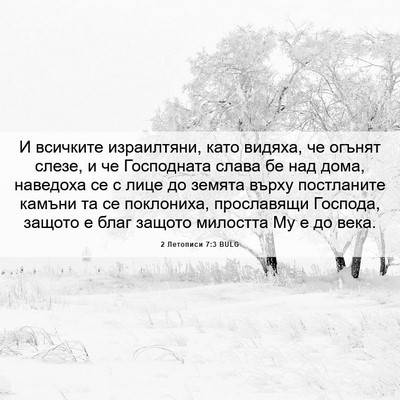 Picture 06 - 2 Летописи 7:3 BULG - И всичките израилтяни, - Bible Verse Picture