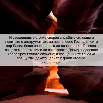 Picture 06 - 2 Летописи 7:6 BULG - И свещениците стояха - Bible Verse Picture