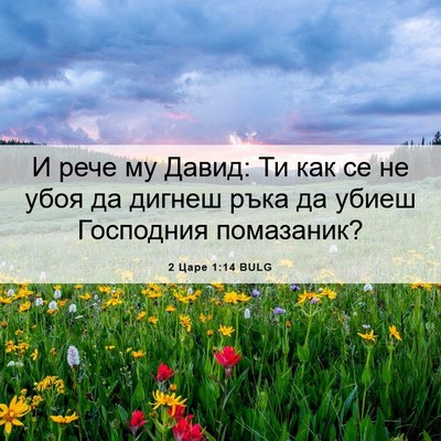 Picture 06 - 2 Царе 1:14 BULG - И рече му Давид: Ти как се - Bible Verse Picture