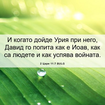 Picture 06 - 2 Царе 11:7 BULG - И когато дойде Урия при - Bible Verse Picture