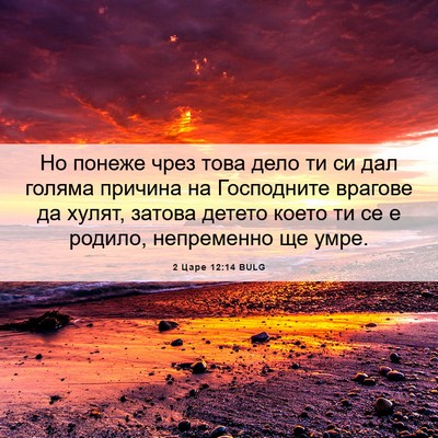 Picture 06 - 2 Царе 12:14 BULG - Но понеже чрез това дело ти - Bible Verse Picture