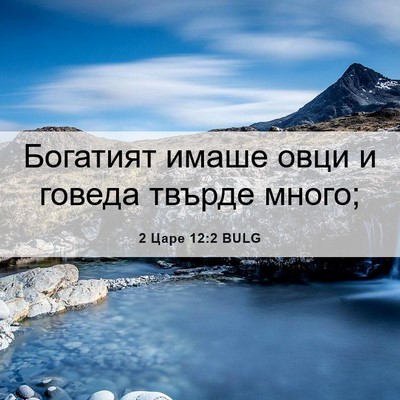 Picture 06 - 2 Царе 12:2 BULG - Богатият имаше овци и - Bible Verse Picture