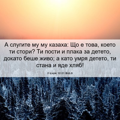 Picture 06 - 2 Царе 12:21 BULG - А слугите му му казаха: Що е - Bible Verse Picture