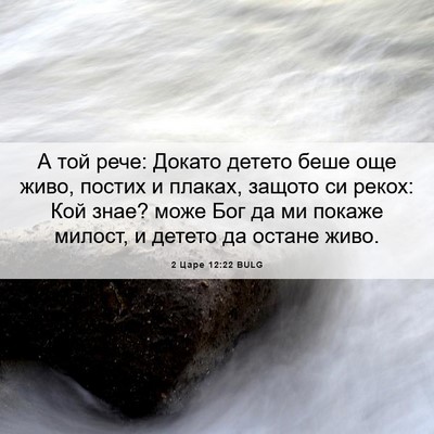 Picture 06 - 2 Царе 12:22 BULG - А той рече: Докато детето - Bible Verse Picture