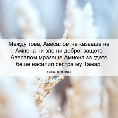 Picture 06 - 2 Царе 13:22 BULG - Между това, Авесалом не - Bible Verse Picture