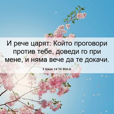 Picture 06 - 2 Царе 14:10 BULG - И рече царят: Който - Bible Verse Picture