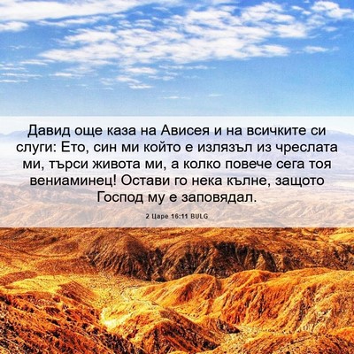 Picture 06 - 2 Царе 16:11 BULG - Давид още каза на Ависея и - Bible Verse Picture