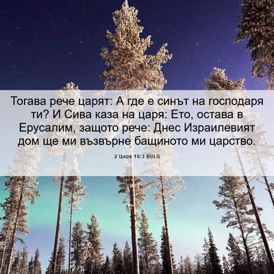 Picture 06 - 2 Царе 16:3 BULG - Тогава рече царят: А где е - Bible Verse Picture