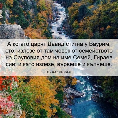 Picture 06 - 2 Царе 16:5 BULG - А когато царят Давид - Bible Verse Picture