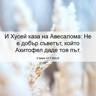 Picture 06 - 2 Царе 17:7 BULG - И Хусей каза на Авесалома: - Bible Verse Picture