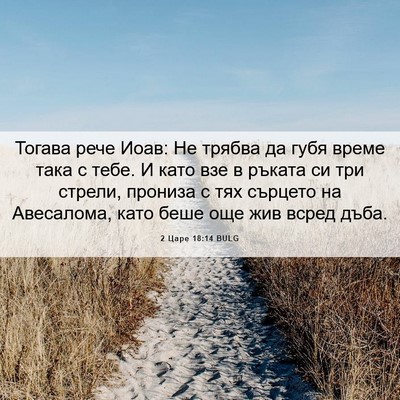 Picture 06 - 2 Царе 18:14 BULG - Тогава рече Иоав: Не трябва - Bible Verse Picture