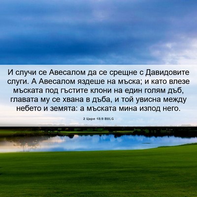 Picture 06 - 2 Царе 18:9 BULG - И случи се Авесалом да се - Bible Verse Picture