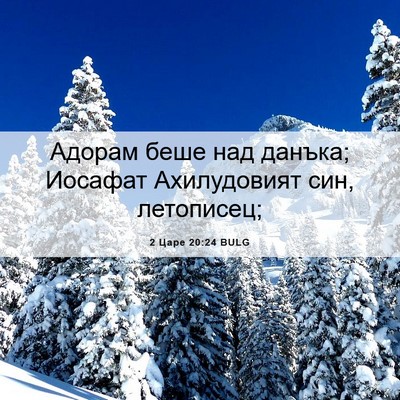 Picture 06 - 2 Царе 20:24 BULG - Адорам беше над данъка; - Bible Verse Picture