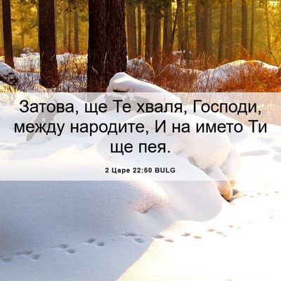 Picture 06 - 2 Царе 22:50 BULG - Затова, ще Те хваля, - Bible Verse Picture