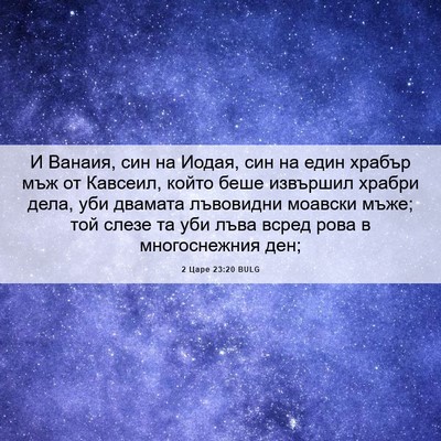 Picture 06 - 2 Царе 23:20 BULG - И Ванаия, син на Иодая, син - Bible Verse Picture