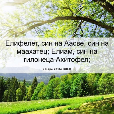 Picture 06 - 2 Царе 23:34 BULG - Елифелет, син на Аасве, син - Bible Verse Picture