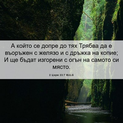 Picture 06 - 2 Царе 23:7 BULG - А който се допре до тях - Bible Verse Picture
