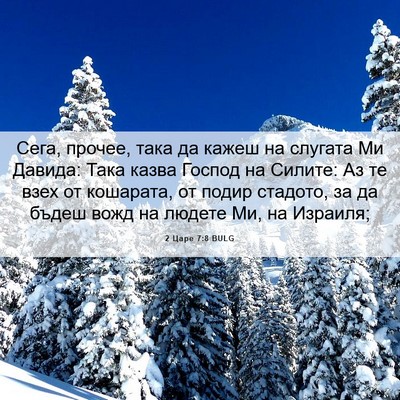 Picture 06 - 2 Царе 7:8 BULG - Сега, прочее, така да кажеш - Bible Verse Picture