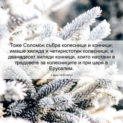 Picture 06 - 3 Царе 10:26 BULG - Тоже Соломон събра - Bible Verse Picture