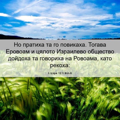 Picture 06 - 3 Царе 12:3 BULG - Но пратиха та го повикаха. - Bible Verse Picture