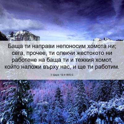Picture 06 - 3 Царе 12:4 BULG - Баща ти направи непоносим - Bible Verse Picture