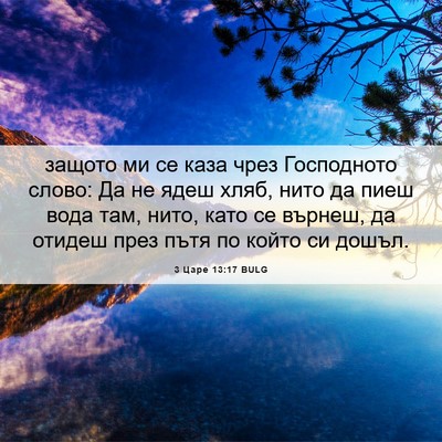 Picture 06 - 3 Царе 13:17 BULG - защото ми се каза чрез - Bible Verse Picture