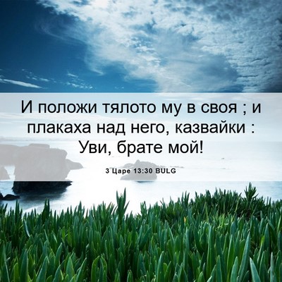 Picture 06 - 3 Царе 13:30 BULG - И положи тялото му в своя ; - Bible Verse Picture