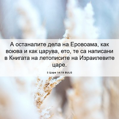 Picture 06 - 3 Царе 14:19 BULG - А останалите дела на - Bible Verse Picture