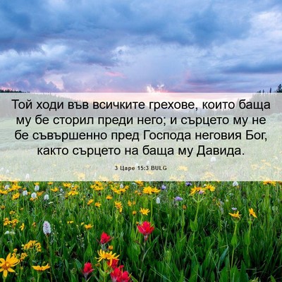 Picture 06 - 3 Царе 15:3 BULG - Той ходи във всичките - Bible Verse Picture