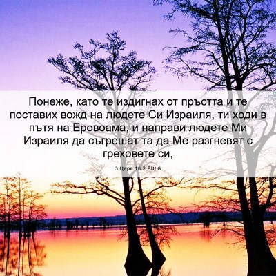 Picture 06 - 3 Царе 16:2 BULG - Понеже, като те издигнах от - Bible Verse Picture