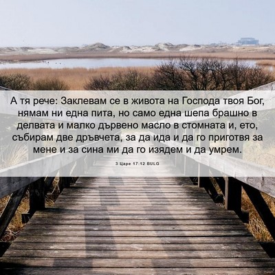 Picture 06 - 3 Царе 17:12 BULG - А тя рече: Заклевам се в - Bible Verse Picture