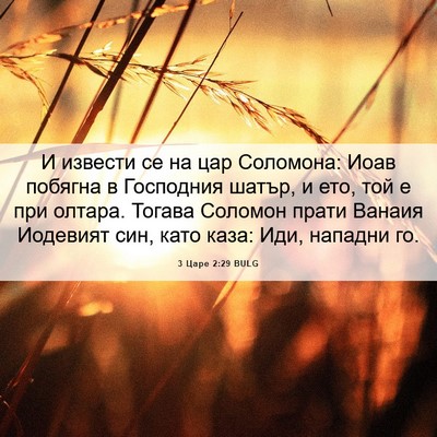 Picture 06 - 3 Царе 2:29 BULG - И извести се на цар - Bible Verse Picture