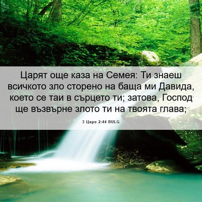 Picture 06 - 3 Царе 2:44 BULG - Царят още каза на Семея: Ти - Bible Verse Picture