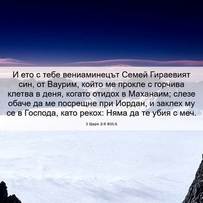 Picture 06 - 3 Царе 2:8 BULG - И ето с тебе вениаминецът - Bible Verse Picture