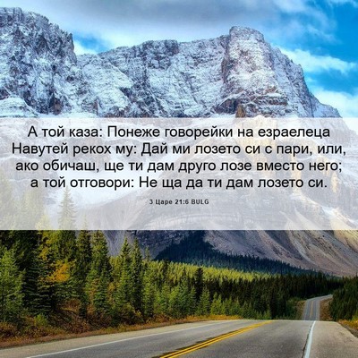 Picture 06 - 3 Царе 21:6 BULG - А той каза: Понеже - Bible Verse Picture